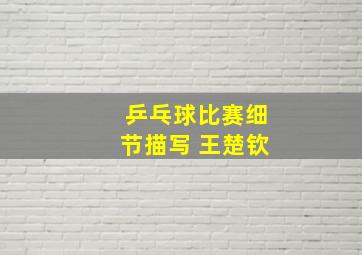 乒乓球比赛细节描写 王楚钦